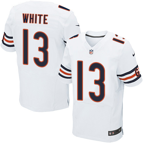 Men's Elite Kevin White Nike Jersey White Road - #13 NFL Chicago Bears